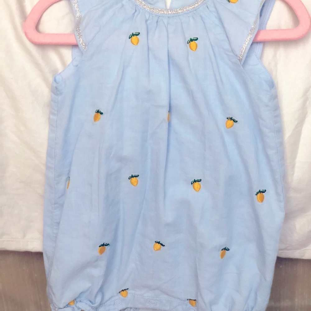Janie and Jack lemon chambray outfit